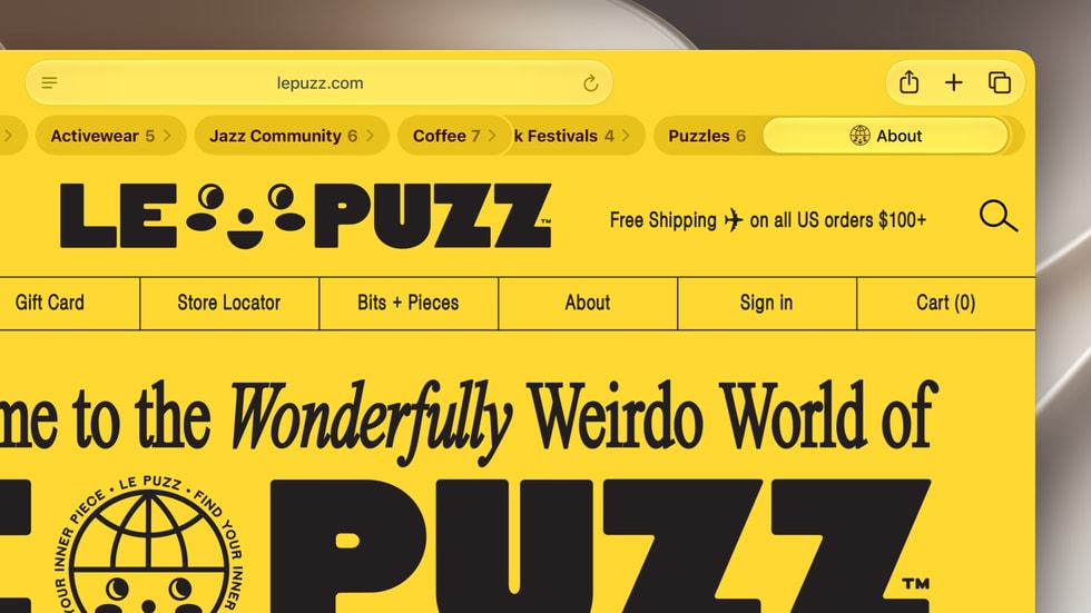 In Safari, a user’s tabs are automatically organized into topics, including “Jazz Community,” “Coffee,” “Puzzles,” and more.
