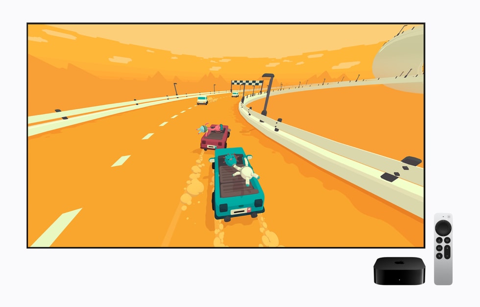Apple TV 4K displays an Apple Arcade screen.