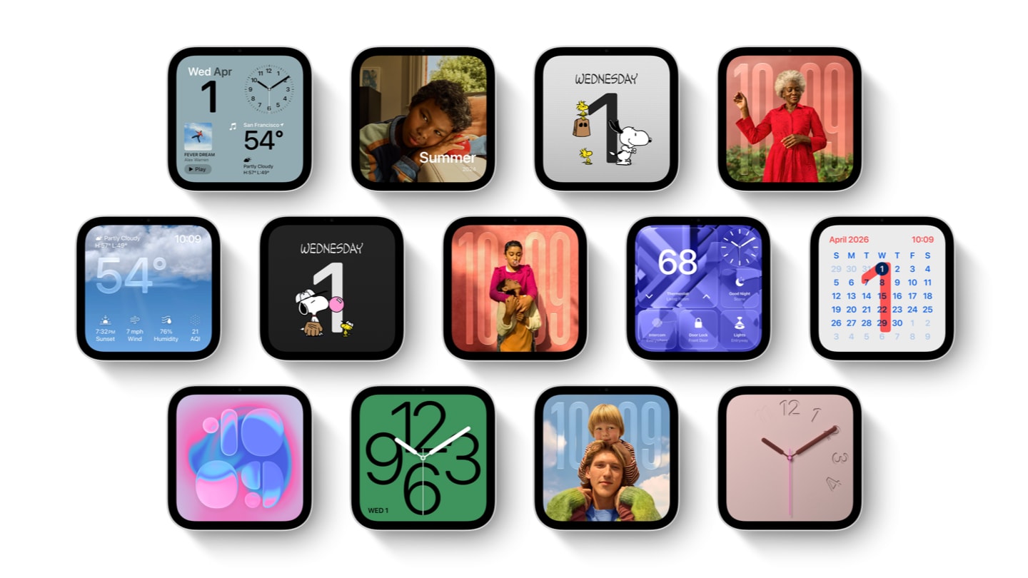 An array of faces is shown on HomeView devices.