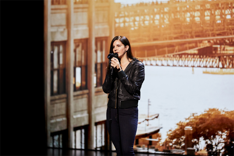 Lana Del Rey performs on stage.