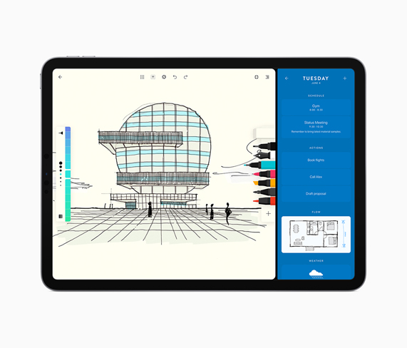 A sketch drawn in Flow by Moleskine displayed on iPad.