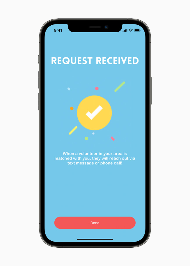 A screen on the Feed Fleet app confirms a request is received.