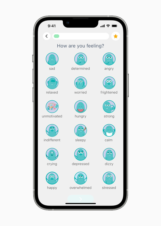 “How are you feeling?” section on the Rootd app.