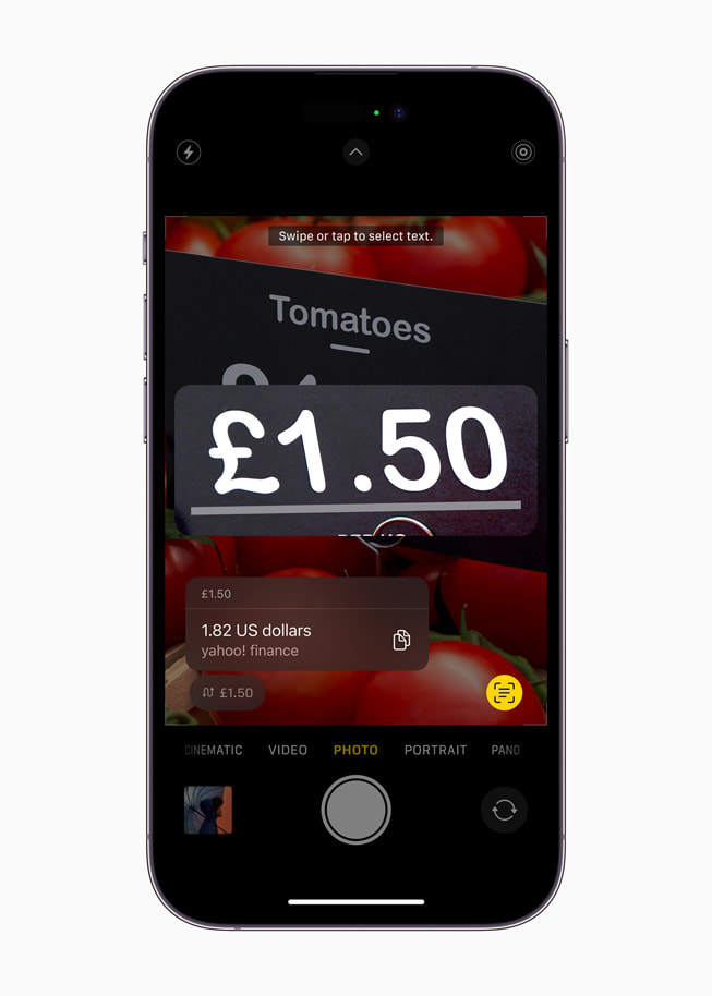 Live Text is shown in iOS 16.