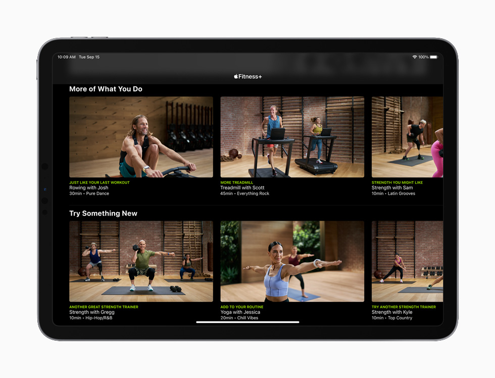 Apple Fitness+ on iPad. 