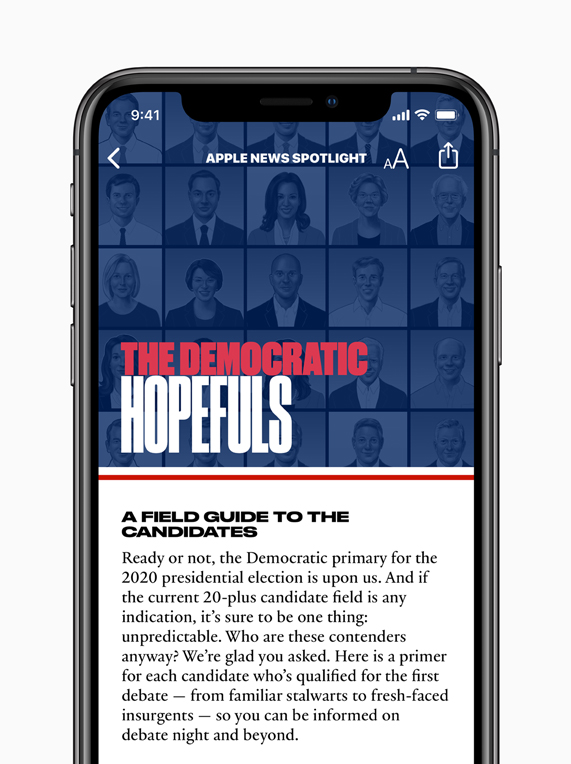 Apple News launches a candidate guide.