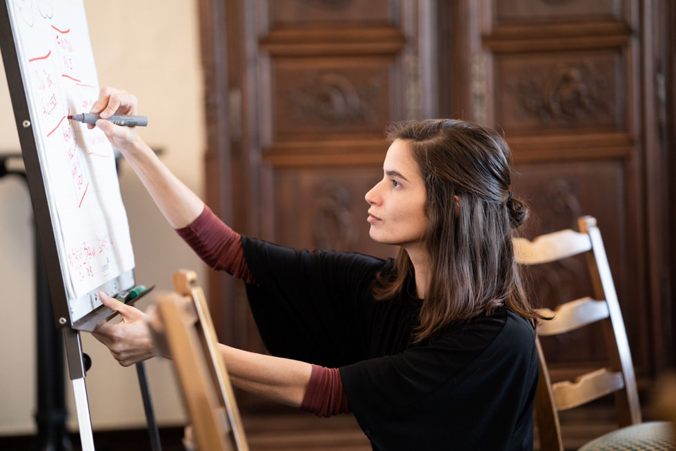 A member of the ChangemakerXchange community takes part in a workshop on social innovation in Cologne, Germany.