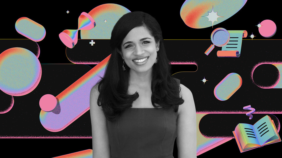 Illustrated portrait of Maya Shankar.