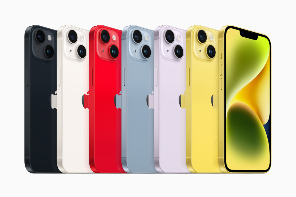 Die iPhone 14 Modelle sind allen Farben zu sehen.