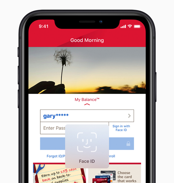iPhone XR showing Face ID screen. 