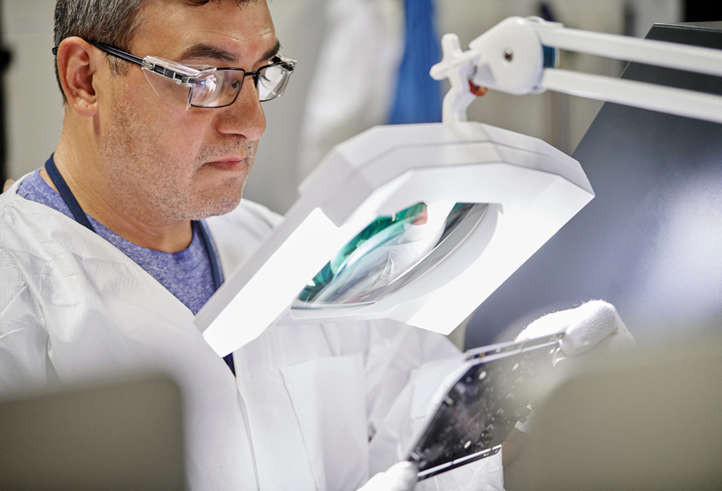 Worker at the Mac Pro manufacturing facility in Austin, Texas.