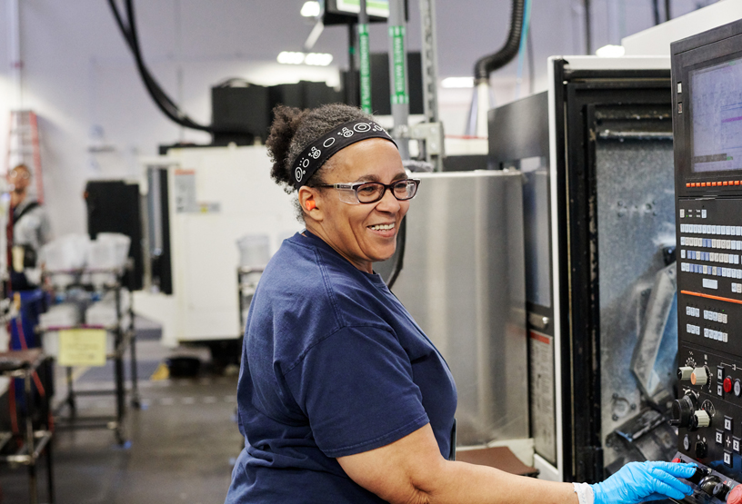 Worker at the Mac Pro manufacturing facility in Austin, Texas.
