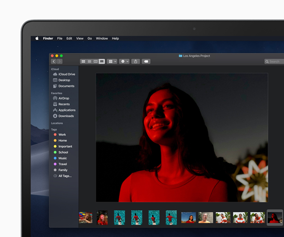 Finder desktop view in Dark Mode.