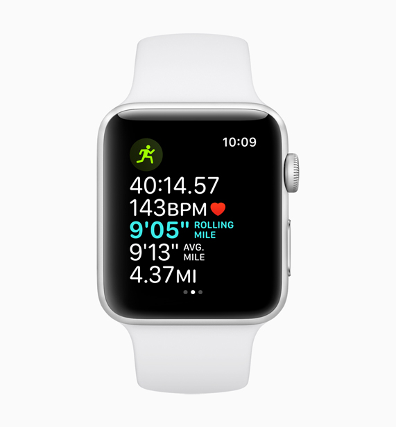 Apple Watch displaying the rolling last mile pace feature