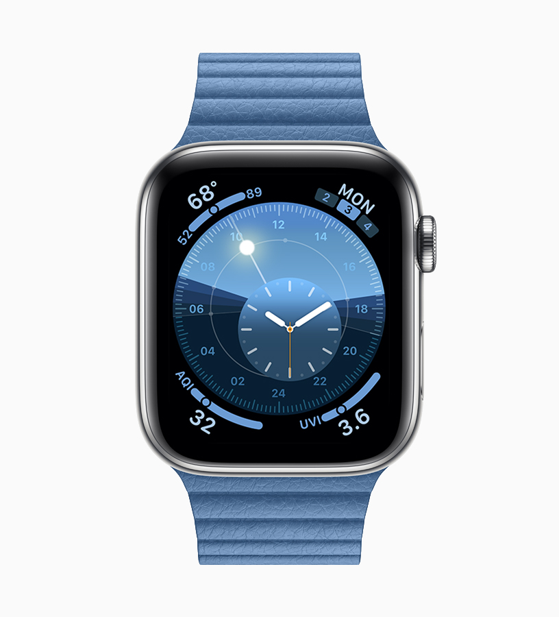 Apple Watch with watch band in Cornflower.