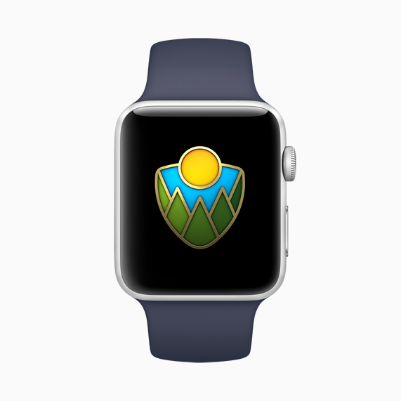 Apple Watch with National Park award.