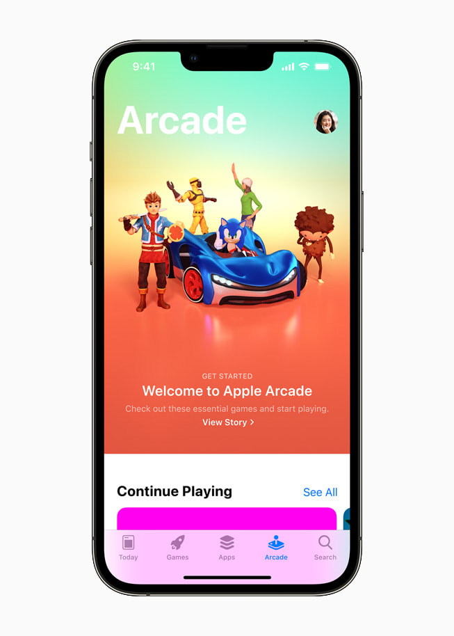 Apple Arcade auf einem iPhone 13 Pro.
