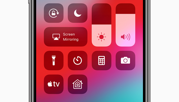 Apple X iPhone screen featuring the new Apple TV Control Center widget