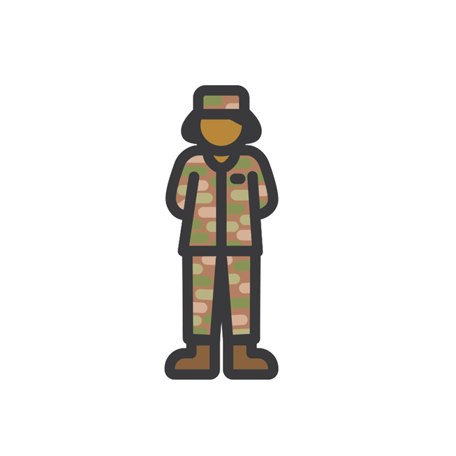 Soldier animated sticker for Apple Watch.