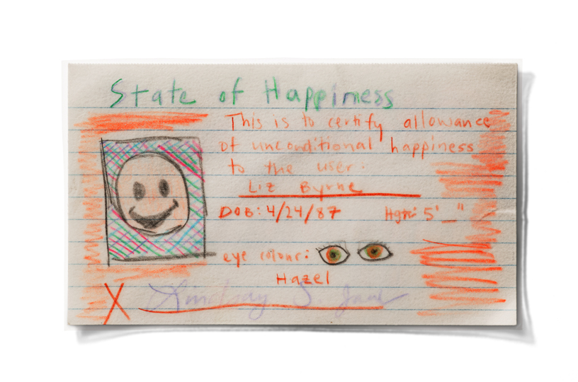 リズ・バーンに向けて書かれたパーソナルノート。