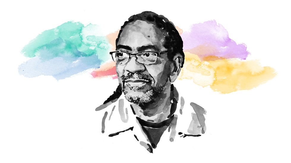 수채화로 그린 칼 오웬스 교수.