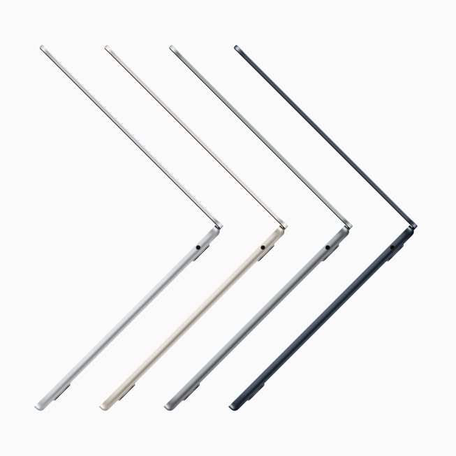 Four MacBook Air with M2 devices are shown in side-profile.