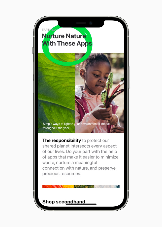 Eco-conscious apps on the App Store, displayed on iPhone 12 Pro. 