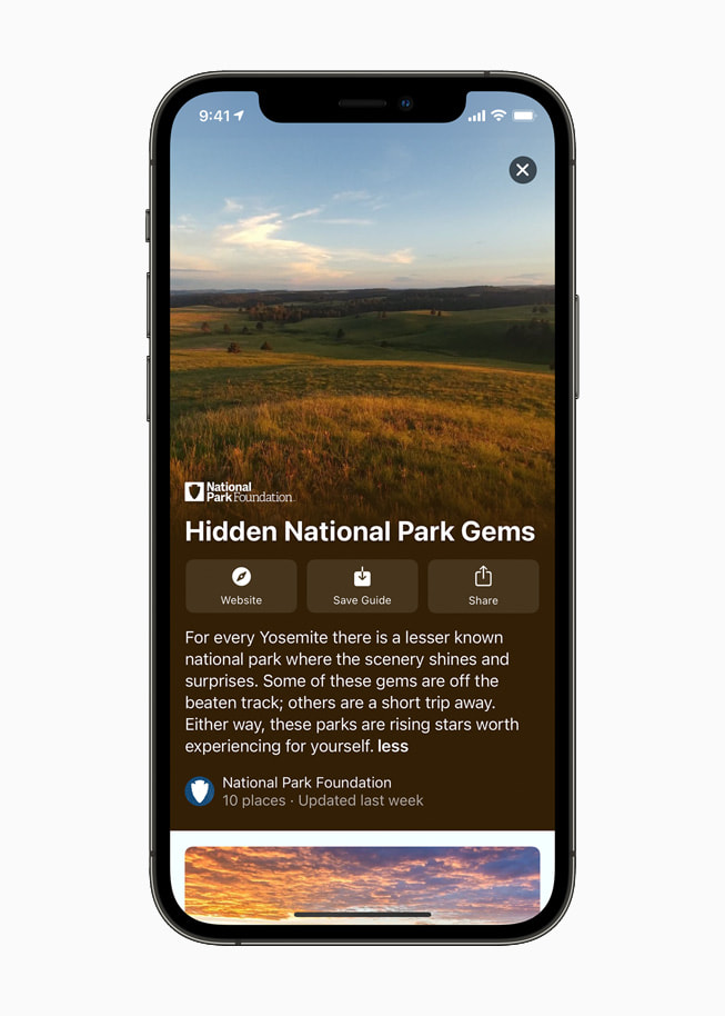 Guides in Maps of Hidden National Park Gems on iPhone 12 Pro.