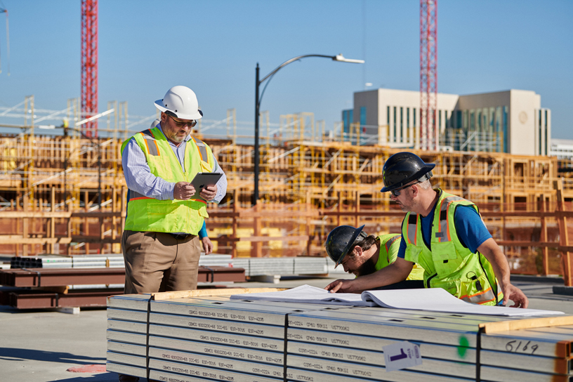 Construction crew at the North San Pedro build site in San Jose.