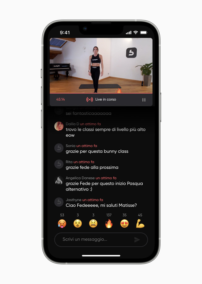 Un video con un allenamento live nell’app Buddyfit.