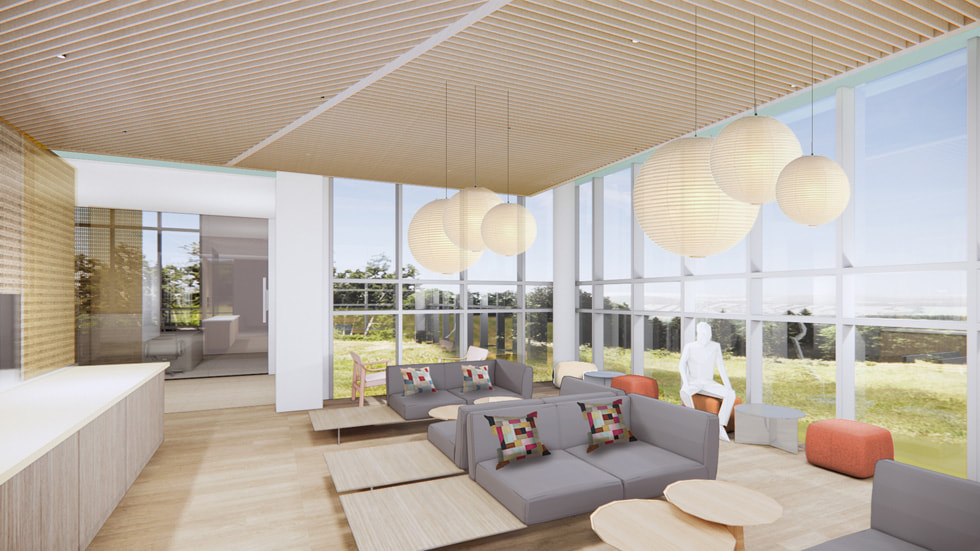 포항에 개소하는 Apple Developer Academy와 제조업 R&D 지원센터의 렌더링 이미지.