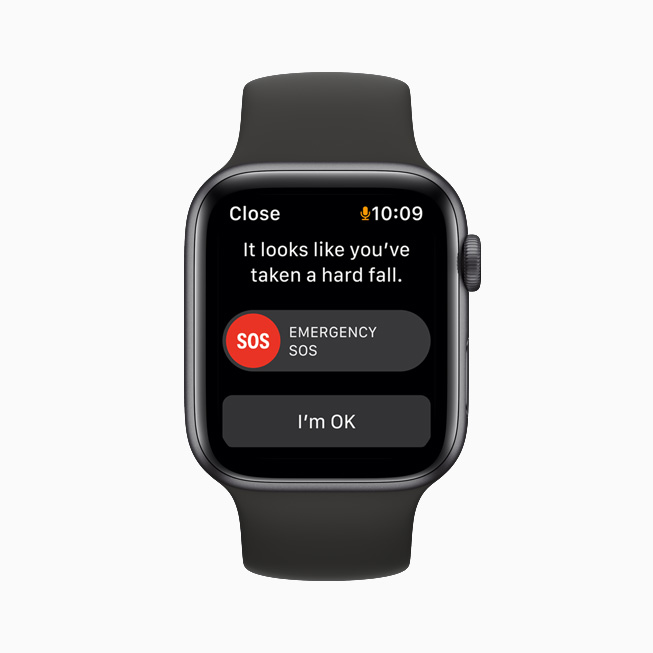 Nødanrop (SOS) vist på Apple Watch Series 6.