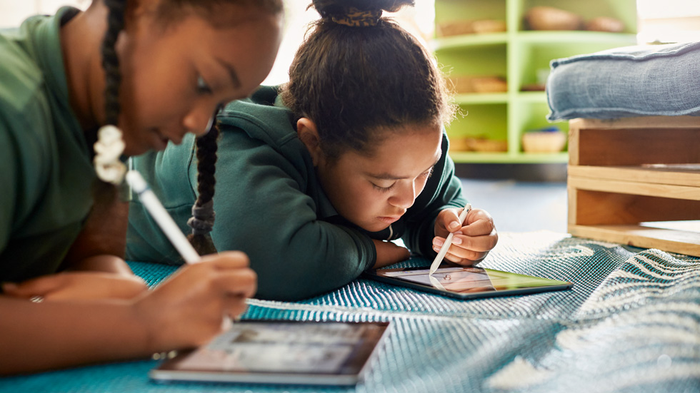 Bromley School students using iPad with Apple Pencil.