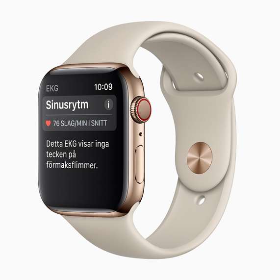 Apple Watch Series 4 visar sinusrytm.