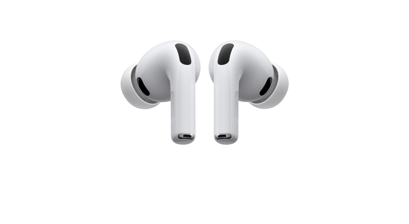 AirPods Pro 3, sol ve sağ kablosuz kulaklık, beyaz renk, silikon kulaklık uçları