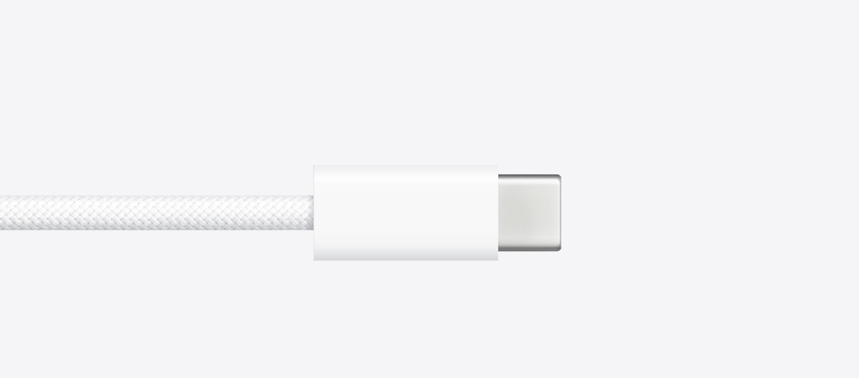 Az USB-C töltőkábel közeli képe.