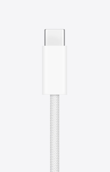 Az USB-C töltőkábel közeli képe.