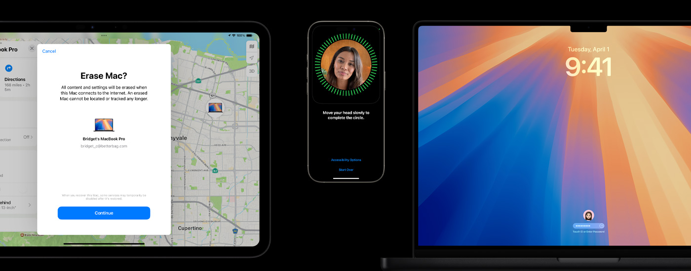 En iPad, en iPhone og en Mac.
