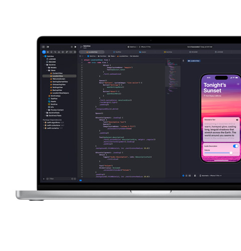 Schermo con stringhe di codice sull’app Xcode