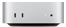 Mac mini, mostrato di fronte, guscio color argento, due porte USB-C, jack per cuffie.