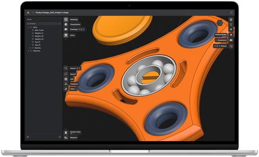 App Shapr3D su un MacBook Air