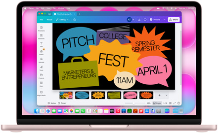 Canva 앱이 표시된 MacBook Air
