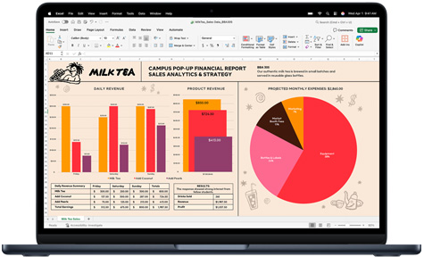 App Microsoft Excel su un MacBook Pro