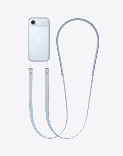 Parte de trás do iPhone Air, mostrando o Bumper cinza-claro e a alça transversal