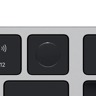 Pohled zblízka na Touch ID na Magic Keyboardu