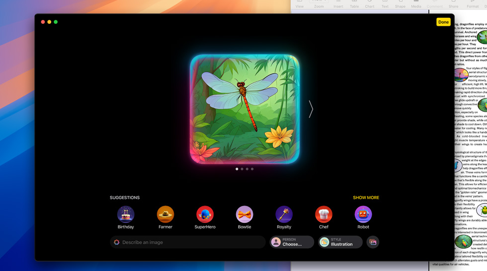 Een afbeelding van een libel genereren met de Apple Intelligence-feature Image Playground