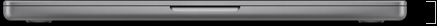 MacBook Pro, silver color, front, closed, height measurement