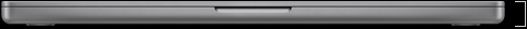 Vista de la parte frontal de una MacBook Pro de 16 pulgadas cerrada