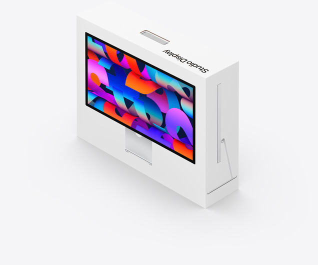 O Studio Display na embalagem