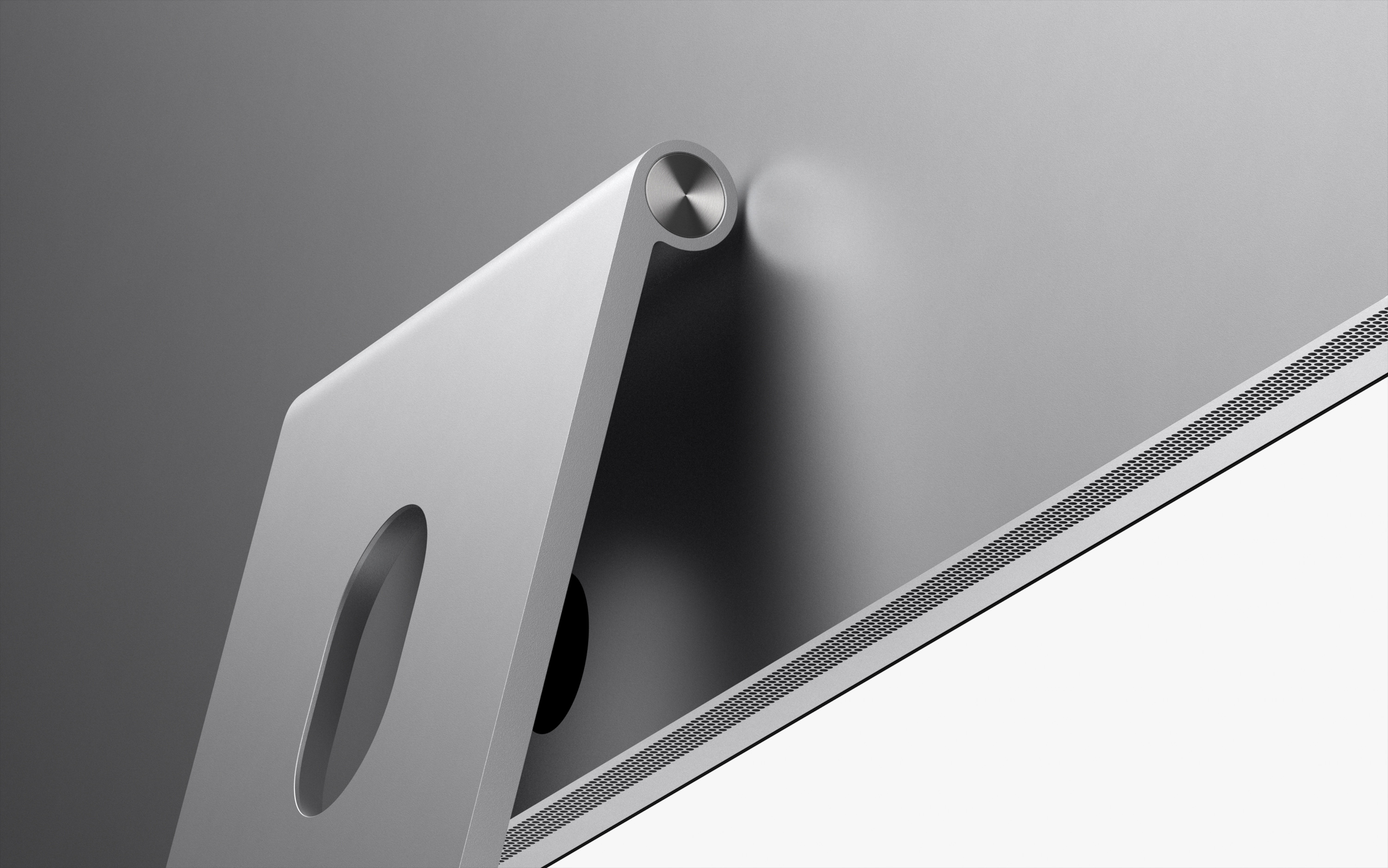 Parte de trás do Studio Display e a base com ajuste de inclinação